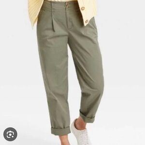 A New Day women’s high rise pleated pants olive green size 4